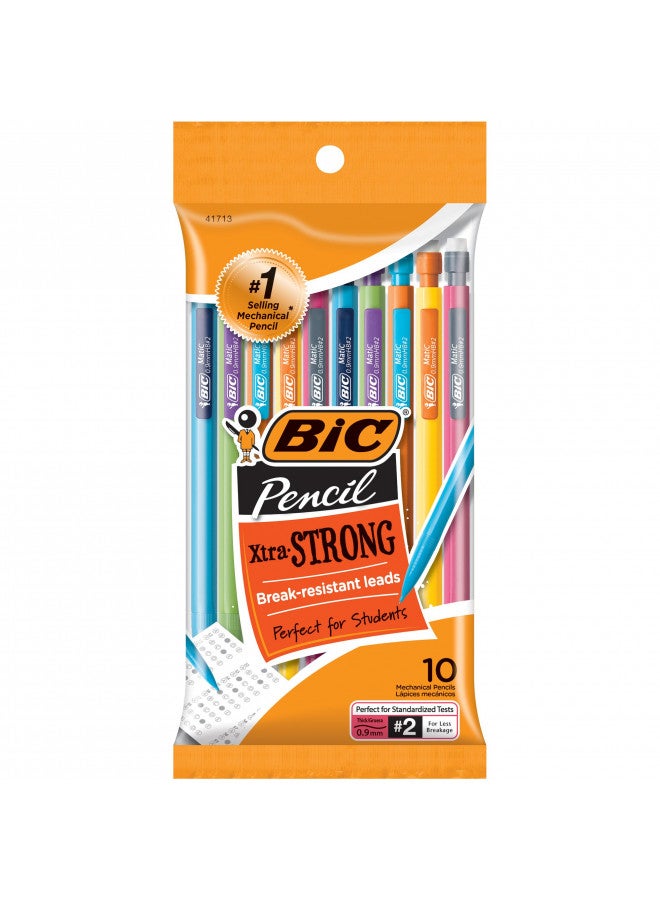 BIC Xtra-Strong Mechanical Pencil, Colorful Barrel, Thick Point (0.9mm), 10-Count