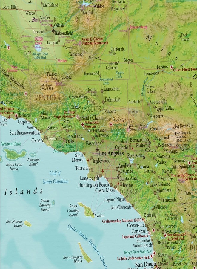 Maps International California Map - 17" x 22" - Laminated - Detailed Cartography - Maps International - Image 5