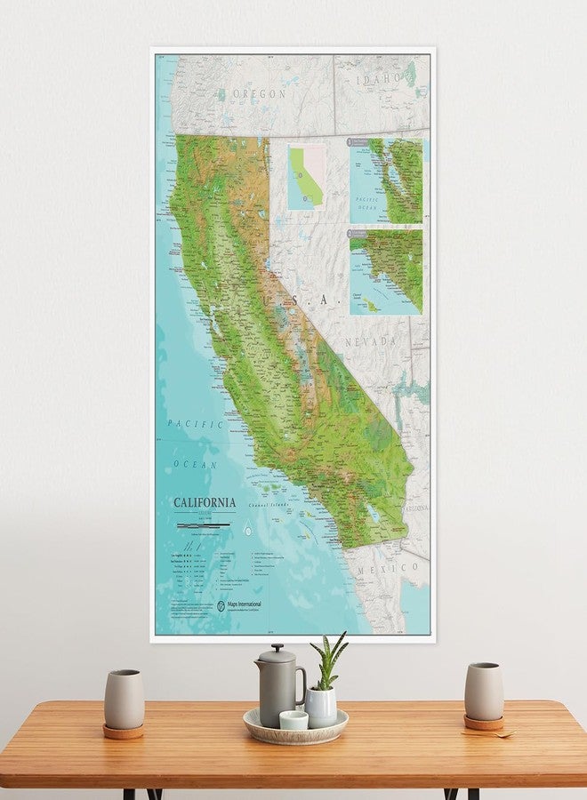 Maps International California Map - 17" x 22" - Laminated - Detailed Cartography - Maps International - Image 2