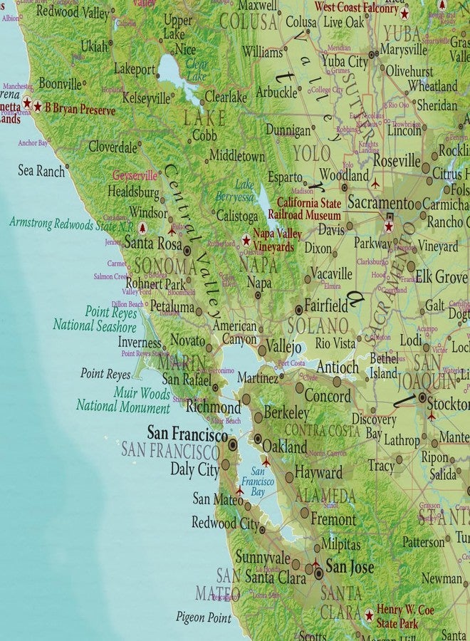 Maps International California Map - 17" x 22" - Laminated - Detailed Cartography - Maps International - Image 3