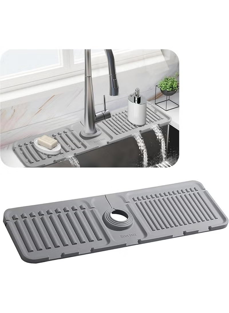 Kitchen sink faucet mat, new silicone drain mat to protect your kitchen sink from splashes, kitchen sink faucet guard, kitchen sink faucet mat to protect your bathroom sink from splashes - Image 1