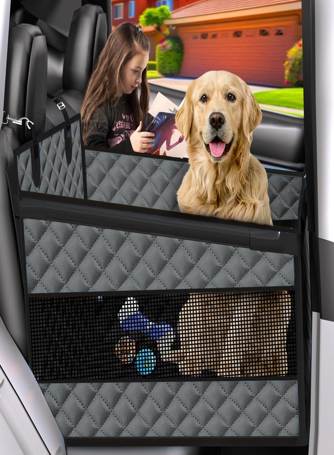 EPN Dog Car Seat for Large Dogs, Foldable Pet Car Seat with Waterproof Oxford Fabric, Non-Slip Bottom, Reinforced Support & Storage Pockets, Ideal for Road Trips (Grey) - Image 1