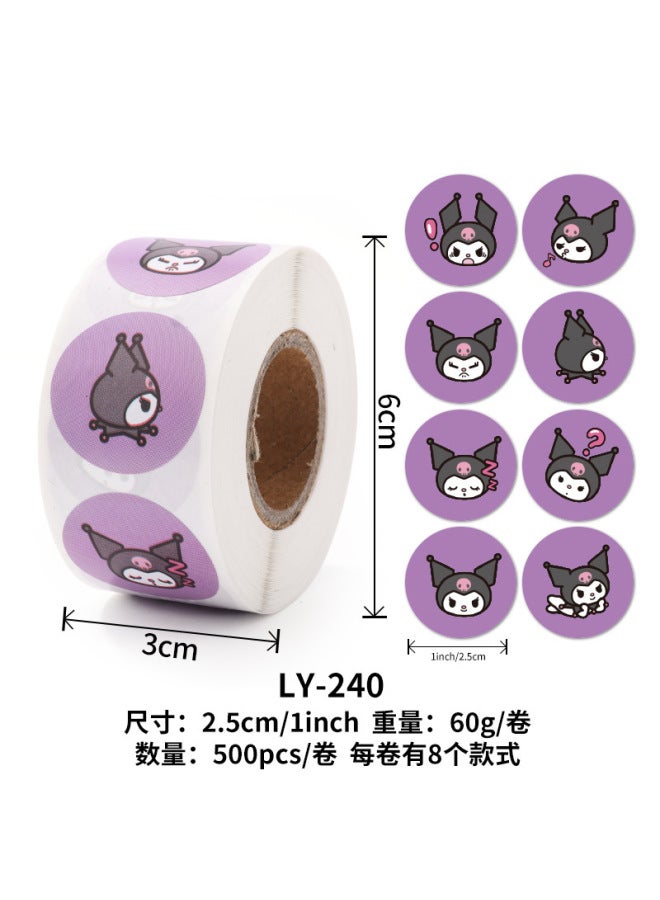 Liyuan Stickers Children's Women's Cute Sanrio Seal Stickers Student Goo Card Hand Account Material Roll Stickers Reward For Teachers - Image 1