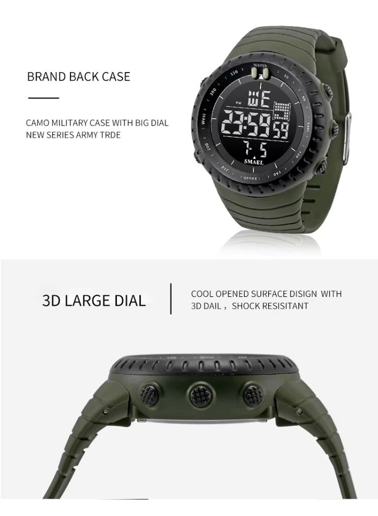 SMAEL outdoor sports running waterproof strap night light digital watch for mountain climbing multi-functional - Image 5