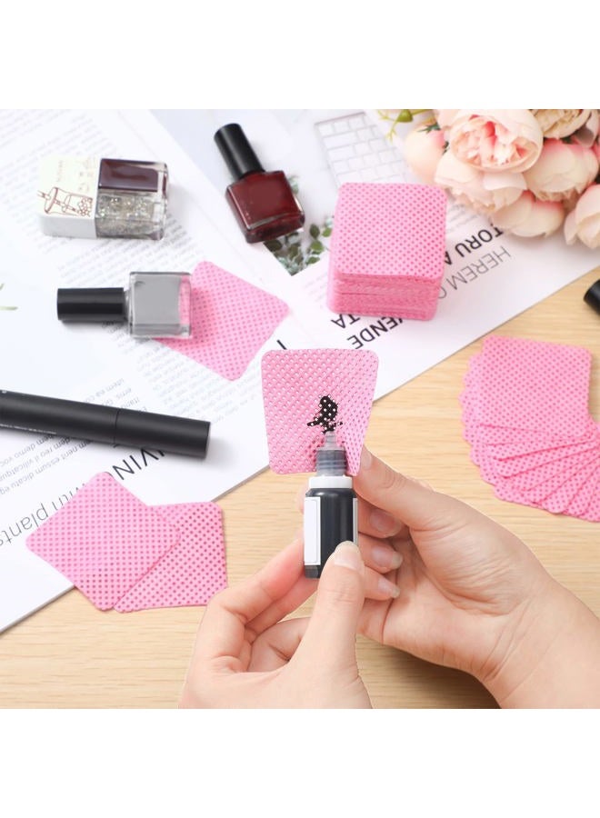 Maitys 1000 Pieces Eyelash Extension Glue Wipes Eyelash Glue Cleaner Non Woven Fabric Wipes Lash Supplies Accessories Tools for Extension Nail Polish Bottle(Rose Red) - Image 5