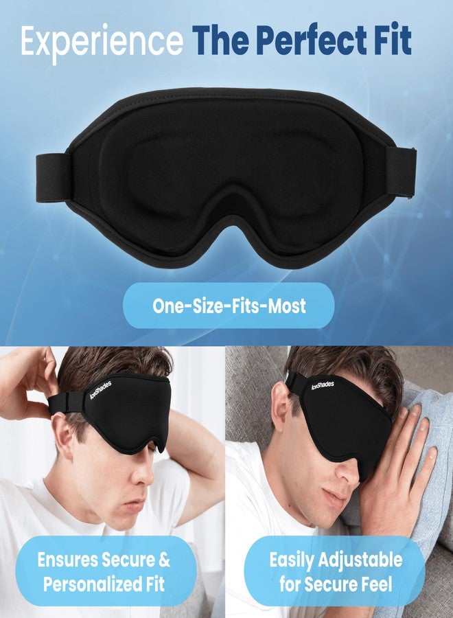 IceBeanie IceShades Cooling Gel Eye Mask for Migraine Relief, Tension & Hangover Migraine Mask, Cold Compress for Headache Dark Circles Tired Puffy Eyes, Reusable Ice Pack for Sleeping, Black - Image 4