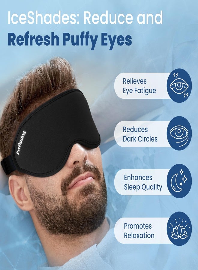 IceBeanie IceShades Cooling Gel Eye Mask for Migraine Relief, Tension & Hangover Migraine Mask, Cold Compress for Headache Dark Circles Tired Puffy Eyes, Reusable Ice Pack for Sleeping, Black - Image 2