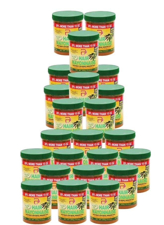 PYRON 23 Pieces Hair Mayonnaise Treatment for Weak & Damaged Hair with Olive Oil 500grams  - Image 1