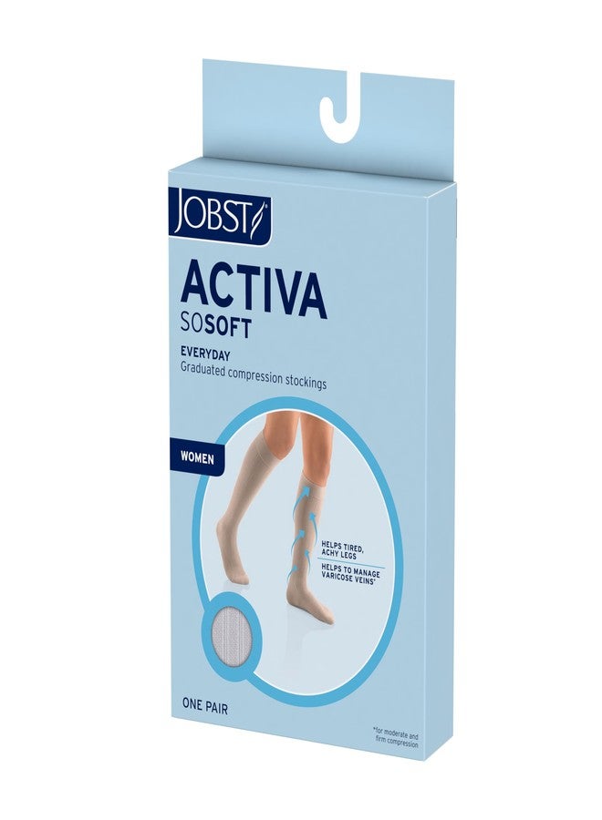 جوبست جوارب ضغط JOBST ACTIVA SoSoft 15-20 مم زئبق، تصل إلى الركبة، مغلقة من الأمام، بتصميم مضلع، لون رملي، مقاس متوسط - Image 1