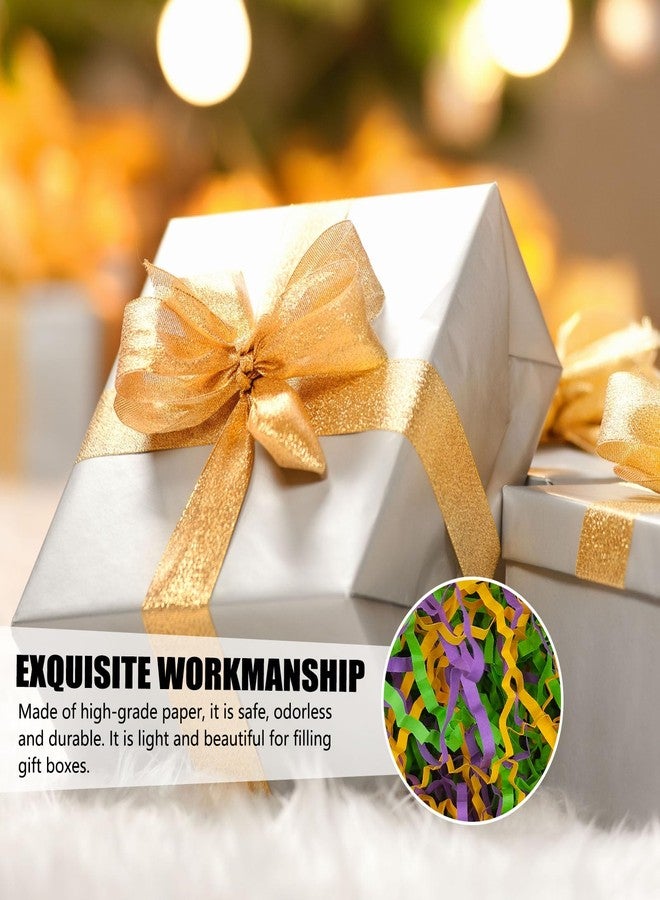 ZEBMOON 2 LB Easter Crinkle Cut Paper Shred Filler Great for Gift Wrapping, Basket Filling, Birthday, Wedding, Mardi Gras, Carnival, Christmas Day, New Year Party Decorations Filling Supplies Gold Green Purple - Image 4