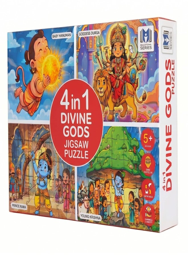Camin 4 in 1 Divine Gods Jigsaw Puzzle for Kids, Set of 4, 35 Pieces Each Puzzle Game for Kids 7 to 10 Years, Reduces Screen Time, Boosts Reasoning and Motor Skills Board Games Based Toys - Image 1