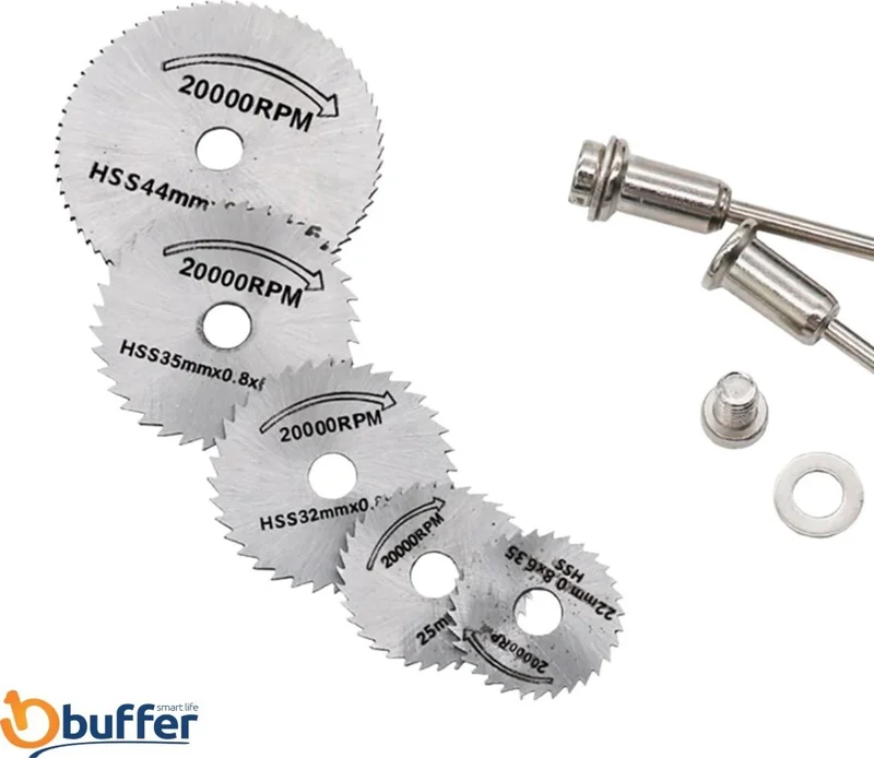 Acar Buffer Metal 6 Piece Mini Drill Bit Wood Cutting Round Steel Blade Disc Saw Set Kit