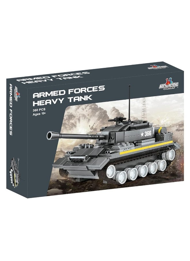 Apostrophe Games Army Tank Building Block Set - 340Pcs Armed Forces Toy Tank for Ages 10 and Up â€“ Rotating Turret with Gun Attachment Army Tank Model Kit Compatible with All Major Brands of Building Blocks  - Image 3