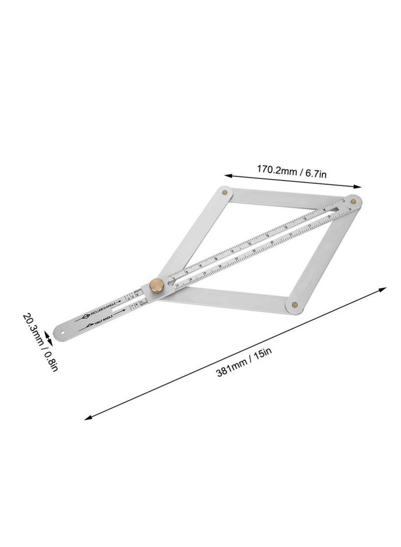 KASTWAVE Construction Protractors, Angle Protractor Angle Finder Ruler, Stainless Steel Protractor 0-170 Degrees, Universal Goniometer Angle Finder Tool for Carpenter, Diagonal Ceiling Profiler - Image 2