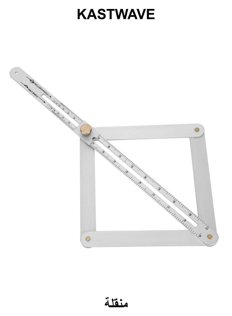 KASTWAVE Construction Protractors, Angle Protractor Angle Finder Ruler, Stainless Steel Protractor 0-170 Degrees, Universal Goniometer Angle Finder Tool for Carpenter, Diagonal Ceiling Profiler - Image 1