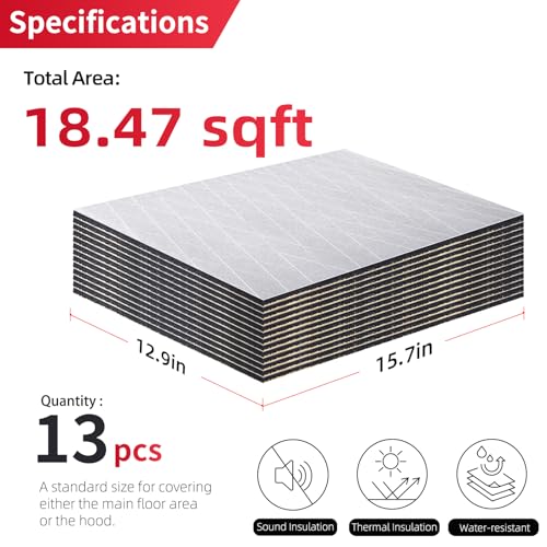 AggSound Sound Deading Material for Cars 236mil6mm 18sqft Sound Deadening Mat Automotive Noise Insulation and Vibration Dampening Material Foam for Auto Audio Door Roof Floor and Trunk - Image 3