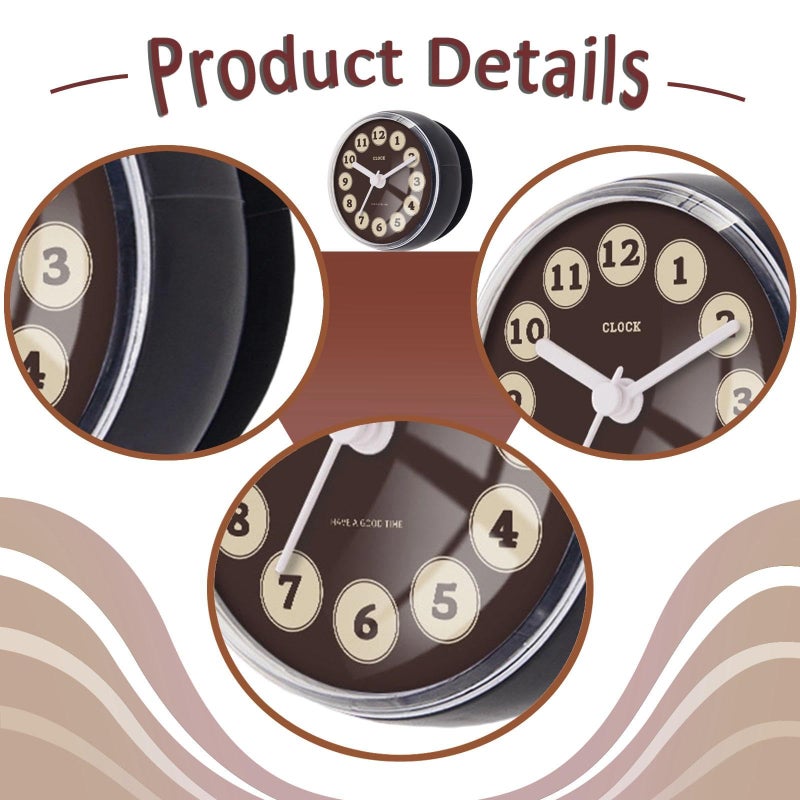 Waterproof Shower Wall Clock With Strong Suction Cup For Bathroom Pool Supplies Style F - Image 4