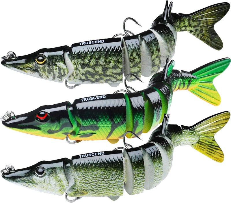 TRUSCEND Easy Catch Swimmax, Magic Noisy Turbulent Wiggling and Vibrating Actions for More Bites, Segmented Swimbait Jointed by Dyneema Strongest Fiber, Lifelike Fishing Lures for Relax Family Fishing - Image 1