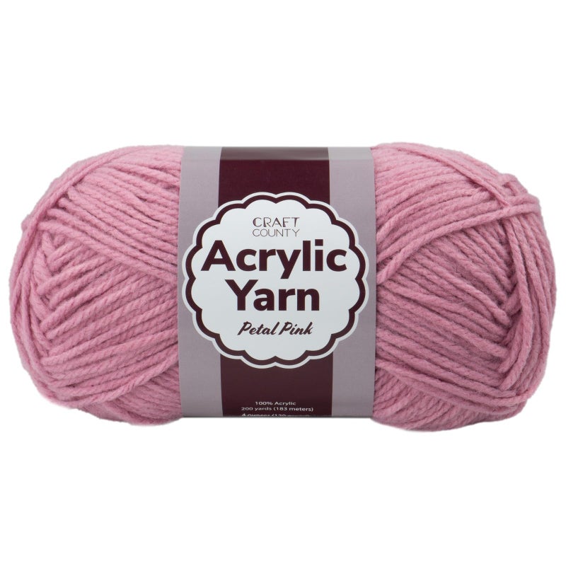 Craft County Medium 4 Acrylic Yarn â€“ 200 Yards of Super Vibrant Yarn for Blankets, Scarves, Hats, & More! - Image 1