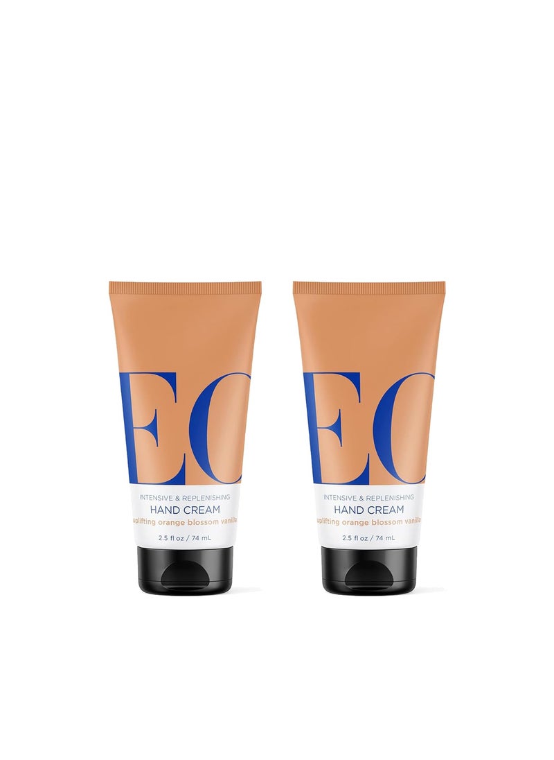 EO EO Hand Cream 25 Ounce Pack of 2 Orange Blossom and Vanilla Organic PlantBased Moisturizer for Dry Skin 