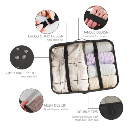 Porslin Luggage Organiser Bags for Travel 8-Set Packing Cubes and Cloth Organizer for Travel, Clothes Organizer Bag | Shoe Bag, Toiletry Bag & Laundry Pouch, Durable Packing Bags for Travelling - Image 5
