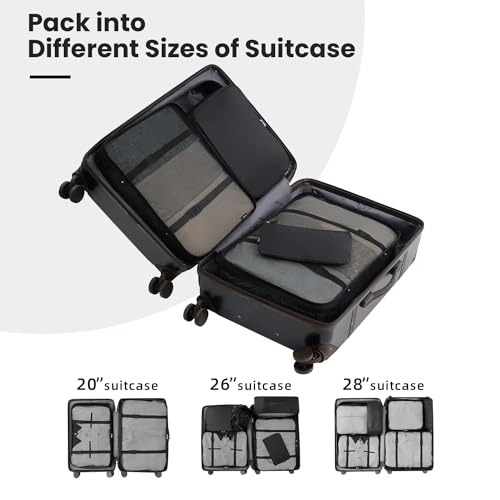 Porslin Luggage Organiser Bags for Travel 8-Set Packing Cubes and Cloth Organizer for Travel, Clothes Organizer Bag | Shoe Bag, Toiletry Bag & Laundry Pouch, Durable Packing Bags for Travelling - Image 3