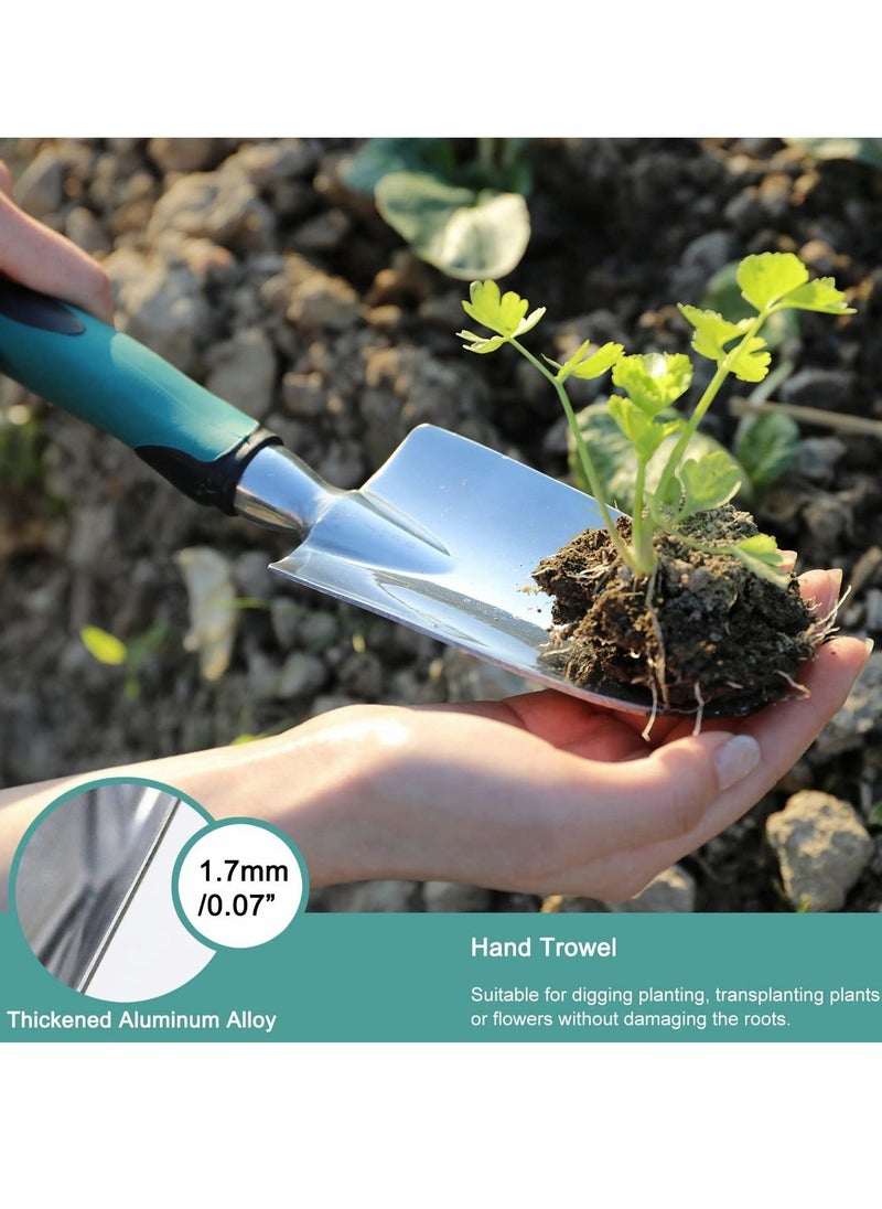 KASTWAVE Garden Tools Set, Heavy Duty Gardening Tools Cast Aluminum with Soft Rubberized Non-Slip Handle, Durable Garden Hand Tools Garden Gifts for Men Women 3 Piece - Image 2