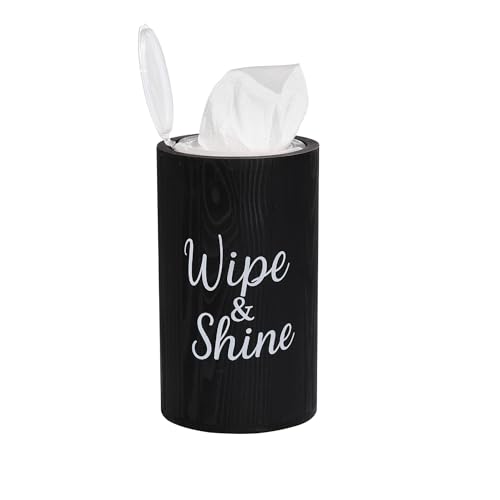 GoFika Wood Disinfecting Wipe Dispenser for Kitchen Farmhouse Countertop Organizer Storage Container Black - Image 3