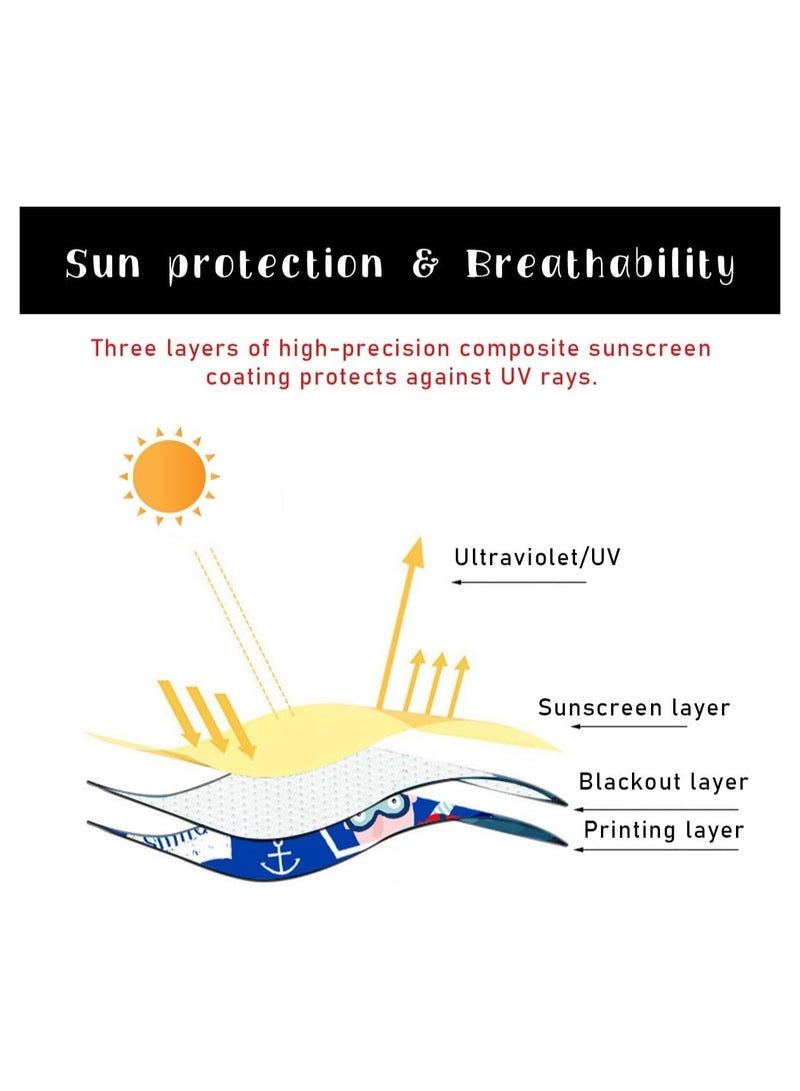 general 2 Pieces of Baby Car Curtains, 19.5 ×26.8 Cartoon Pattern Car Curtains Blocking Sunlight and Heat, Vehicle Side Window Sun Shade With Pockets and Suction Cups, Car Accessories - Image 3