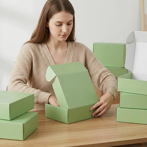 Serwrsw 12x9x4 inch Shipping Boxes Set of 6 Green, Inner Size 11.6x8.6x3.6 inch Cardboard Box Mailers for Small Business Packaging Mailing or Gift Wrapping Giving - Image 4