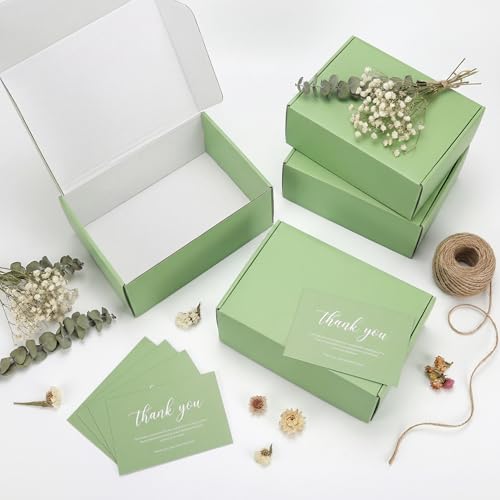 Serwrsw 12x9x4 inch Shipping Boxes Set of 6 Green, Inner Size 11.6x8.6x3.6 inch Cardboard Box Mailers for Small Business Packaging Mailing or Gift Wrapping Giving - Image 5