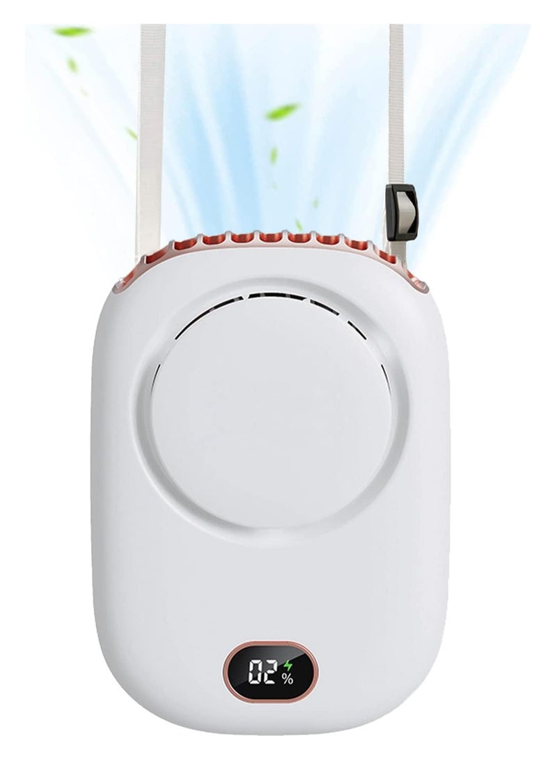 SOLARAE Portable Neck Fan, Handheld Mini Fan Small Personal Fan, Hand Held Fan, USB Rechargeable Bladeless Mini Fans Portable, Eyelash Fan for Kids Girls Boys Woman Man Home Outdoor Travel (White) - Image 1