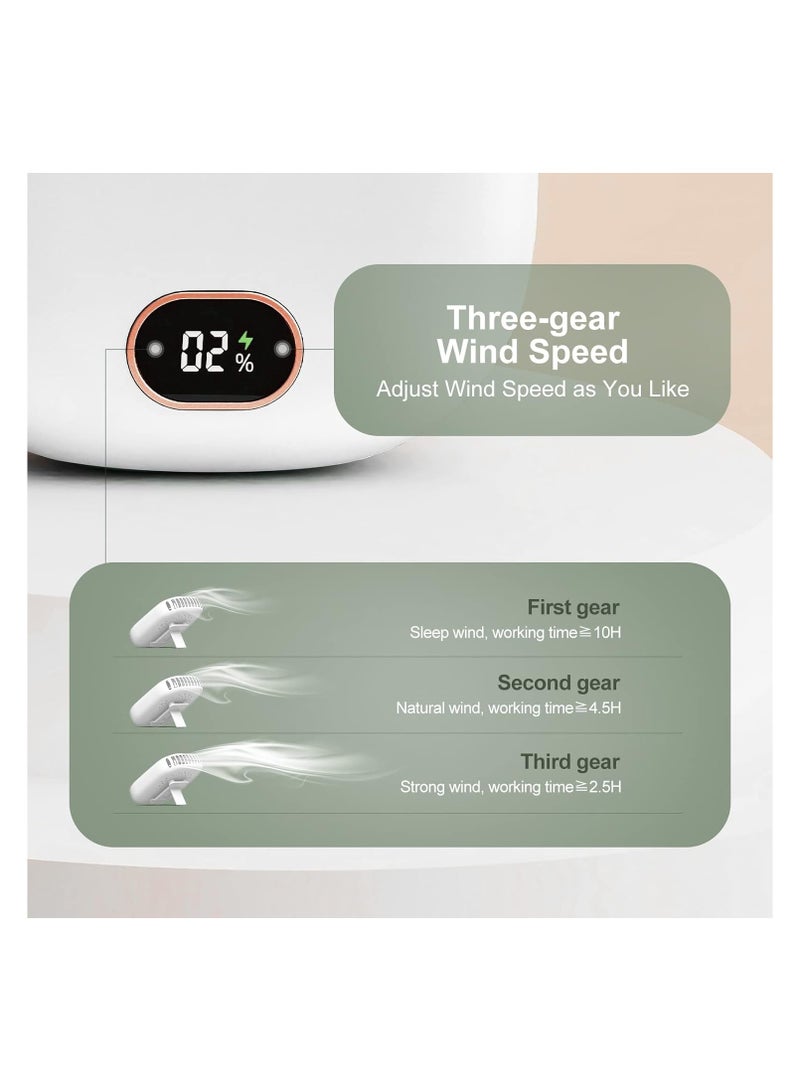 SOLARAE Portable Neck Fan, Handheld Mini Fan Small Personal Fan, Hand Held Fan, USB Rechargeable Bladeless Mini Fans Portable, Eyelash Fan for Kids Girls Boys Woman Man Home Outdoor Travel (White) - Image 4