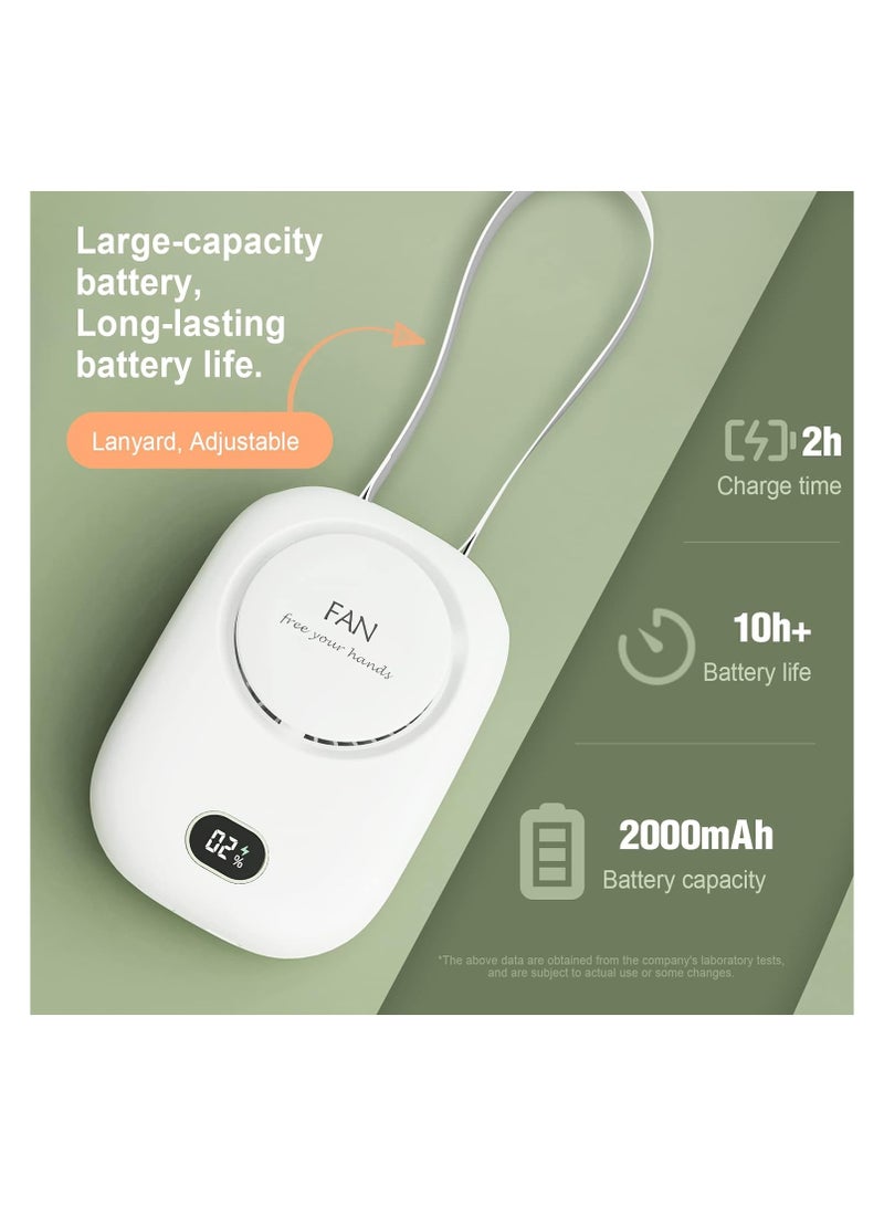 SOLARAE Portable Neck Fan, Handheld Mini Fan Small Personal Fan, Hand Held Fan, USB Rechargeable Bladeless Mini Fans Portable, Eyelash Fan for Kids Girls Boys Woman Man Home Outdoor Travel (White) - Image 5