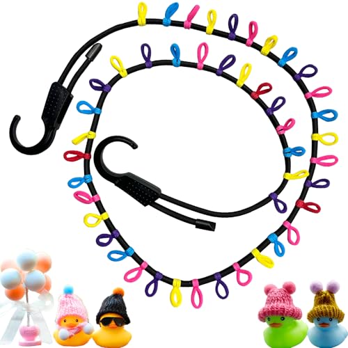 Josuyofo Rubber Duck Display Holder Paracord Duck Strap with Hooks Fixed Mount Duck Rope for Dashboard or Rear Window Fun Interior OffRoad Accessory for Duck Lovers - Image 1