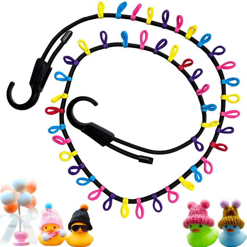 Josuyofo Rubber Duck Display Holder Paracord Duck Strap with Hooks Fixed Mount Duck Rope for Dashboard or Rear Window Fun Interior OffRoad Accessory for Duck Lovers - Image 3