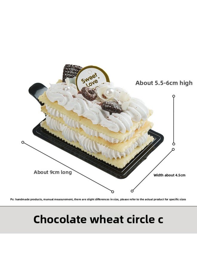 Simulation Cake Model Fruit Soda Biscuits Gourmet Snack Set Up Decorative Scene Layout Wedding Photo Props-Color:Chocolate Cheerloin-C  - Image 1