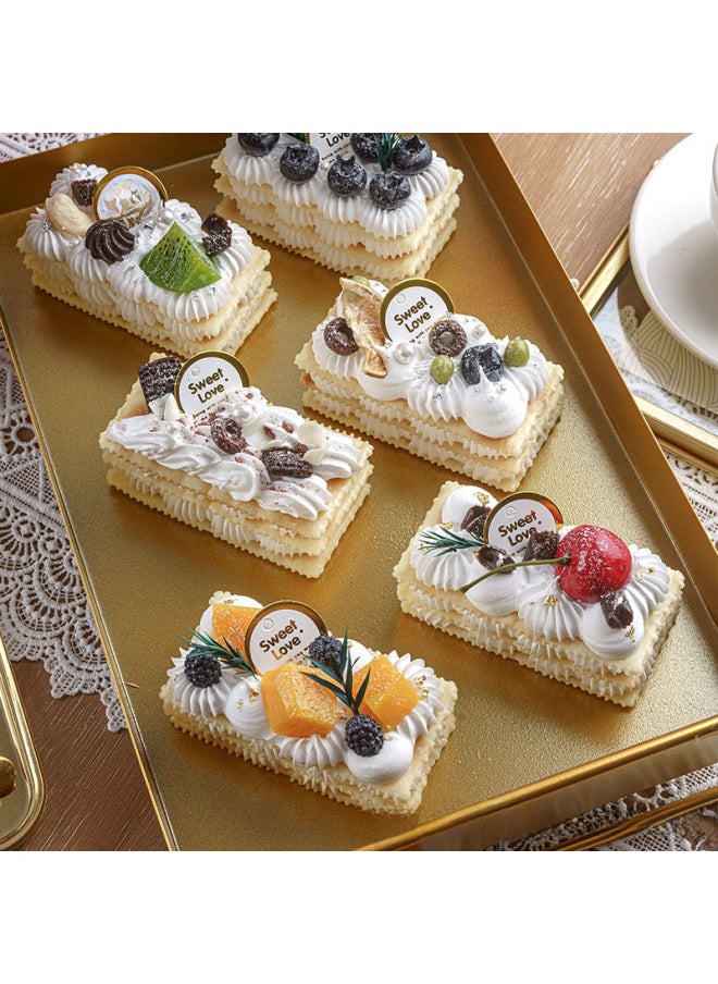 Simulation Cake Model Fruit Soda Biscuits Gourmet Snack Set Up Decorative Scene Layout Wedding Photo Props-Color:Chocolate Cheerloin-C  - Image 2