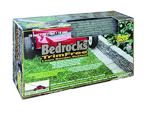 Emsco Group 2032-1-1 Bedrocks Trim-Free Lawn Edging – Gray, – tural Stacked Design Bedrock Garden Edging, 10', Slate 9 (10 peices) - Image 3