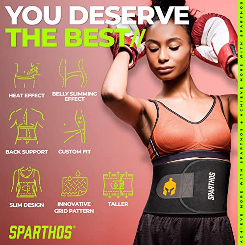Sparthos Waist Trimmer Belt - Sweet Burning Sauna Slimming Effect - Belly Tummy Weight Loss - Neoprene Waste Trainer Band for Workout, Sweat and Lose Stomach Fat - Everyday Wear for Men and Women (M) - Image 5