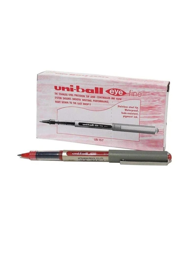 Uniball Pack Of 12 Liquid Ink Pen Red 