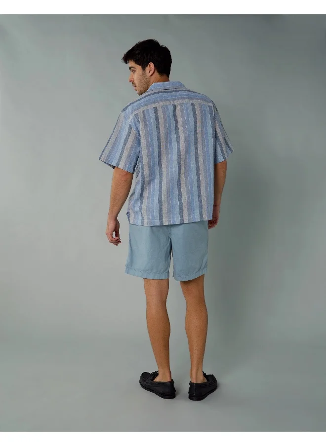 American Eagle AE Flex 8" Lived-In Linen-Blend Trekker Short