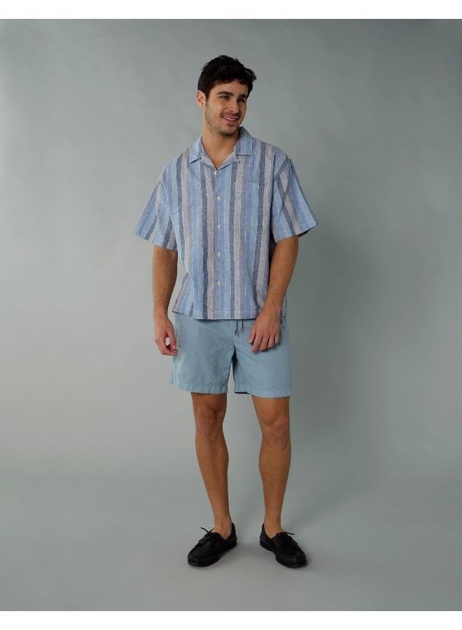 American Eagle AE Flex 8" Lived-In Linen-Blend Trekker Short - Image 1