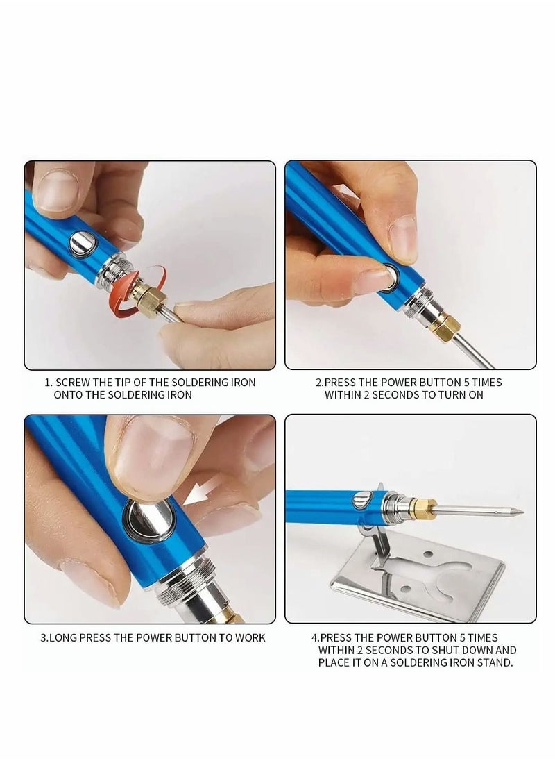 Generic - Portable USB Cordless Soldering Iron Kit, Wireless Rechargeable Battery Powered, Wireless Charging Welding Tool 510 Gun Pen Electronic Soldering Kit - Image 1