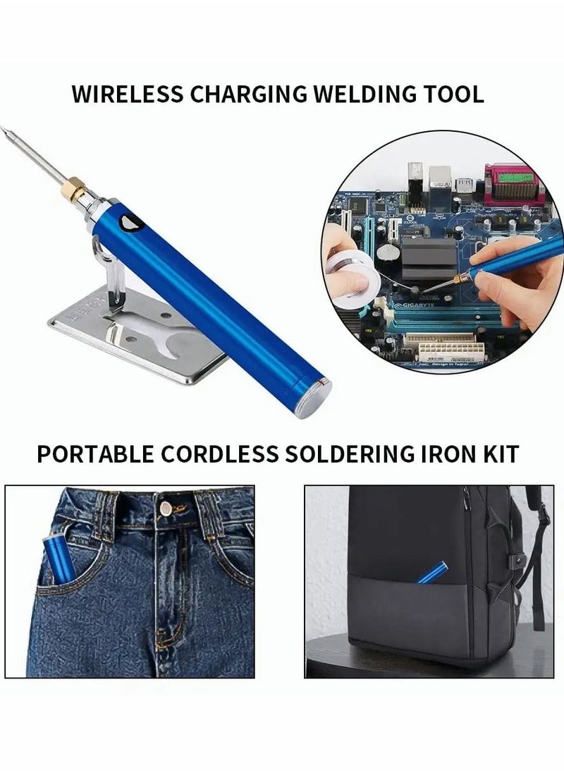 Generic - Portable USB Cordless Soldering Iron Kit, Wireless Rechargeable Battery Powered, Wireless Charging Welding Tool 510 Gun Pen Electronic Soldering Kit - Image 1