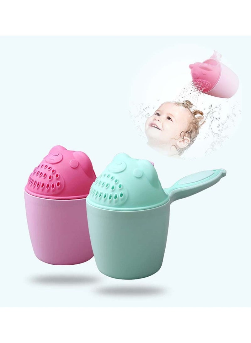 Zikra Baby Bath Rinse Cup Shampoo Rinser Shower Sprinkler Spoon Bathroom Accessories for Tub Wash Cups with Dippers Handle 2 Pcs - Image 1