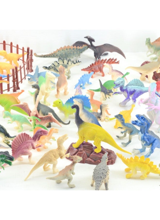 null - Dinosaur Toy Simulation Model Storage Mini Gashapon Animal Pvc Soft Glue Cross Border Tree Stone Fence Small Accessories-Color:Dinosaur Solid Color (about 6cm,60g/12) - Image 1