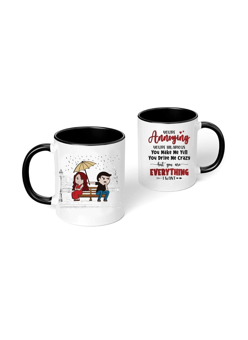 PRINTSHOP4ME HappyDay with a Black Two-Tone Coffee Mug-Perfect for Couples-Gift for Your Loved One-Gifts for Him Husband-Dad-Boyfriend  - Image 2