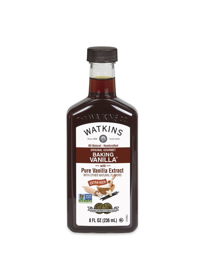 Watkins All Natural Original Gourmet Baking Vanilla with Pure Extract, 8 fl. oz. Bottle, 1-Pack - Image 1
