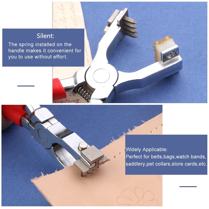 Butuze Stitching Hole Punch BUTUZE,4mm Silent Leather Hand Pliers(Rhombus 4 Teeth and 2 Teeth) with Wooden Needle Case,Waxed Thread for Belts, Straps, Saddles, Shoes, Fabric, Leather DIY - Image 4